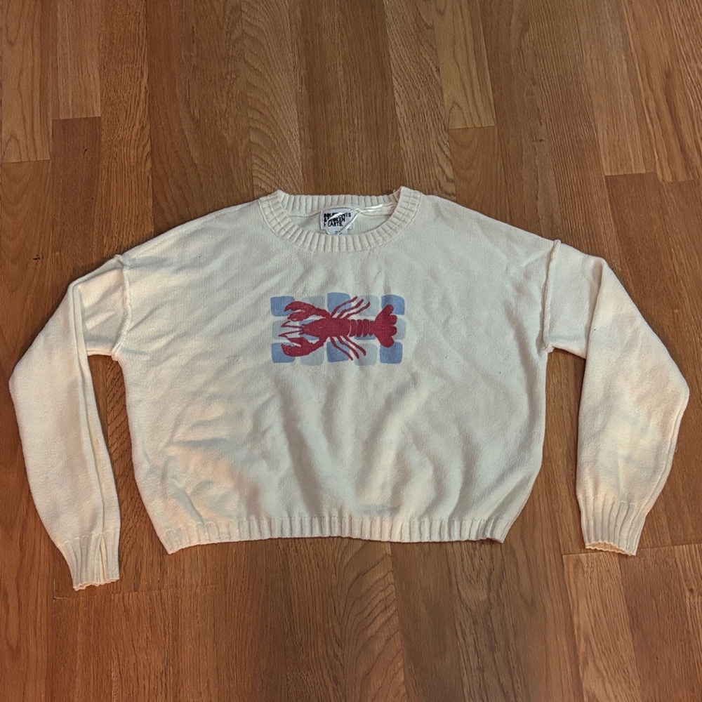 Cream Sweater with Lobster Design